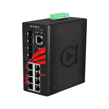 12-Port Industrial Gigabit PoE+ Light Layer 3 Managed Ethernet Switch